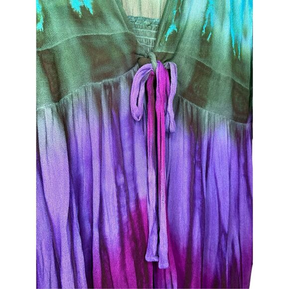 The Pyramid Collection Women’s XL Kimono Top Colorful Flowy Fairycore Whimsigoth - Picture 2 of 5